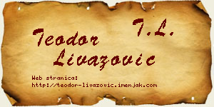 Teodor Livazović vizit kartica